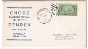 1951 PENPEX Cachet
